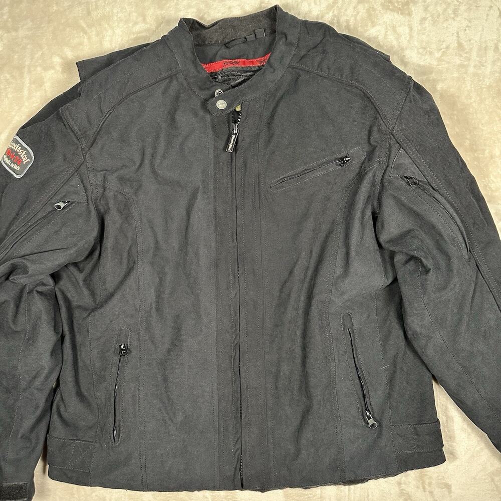Street & Steel Armored Padded Motorcycle Biker Jacket Black Men’s Size Large